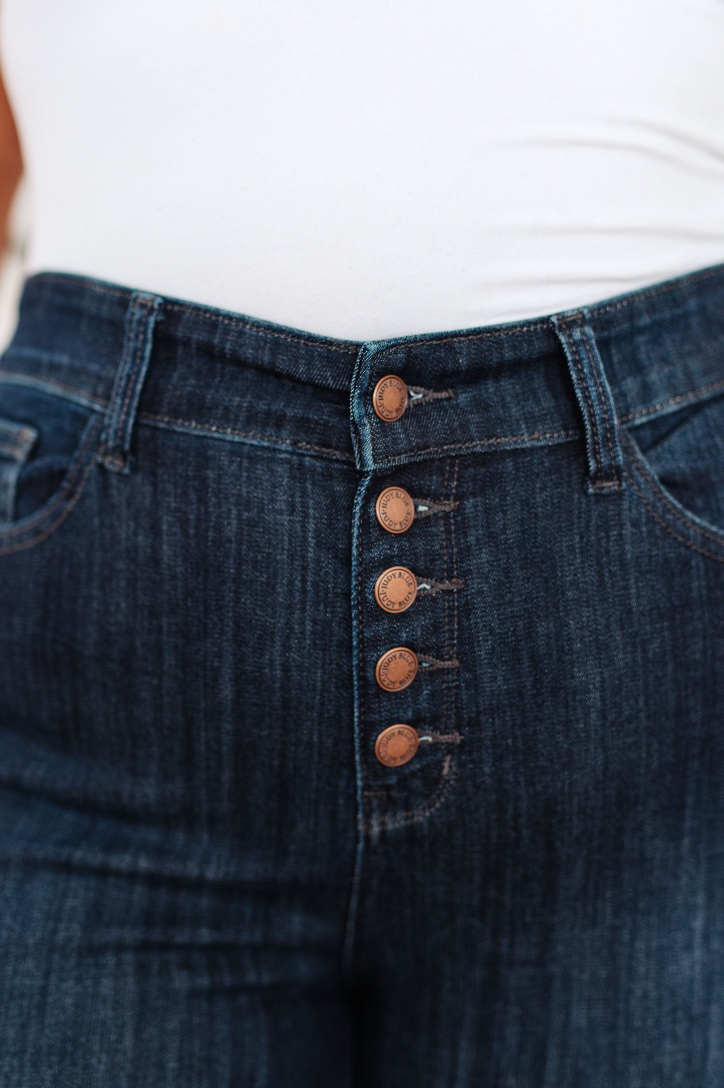 The Naomi- Judy Blue Dark Button Fly Skinny Jeans