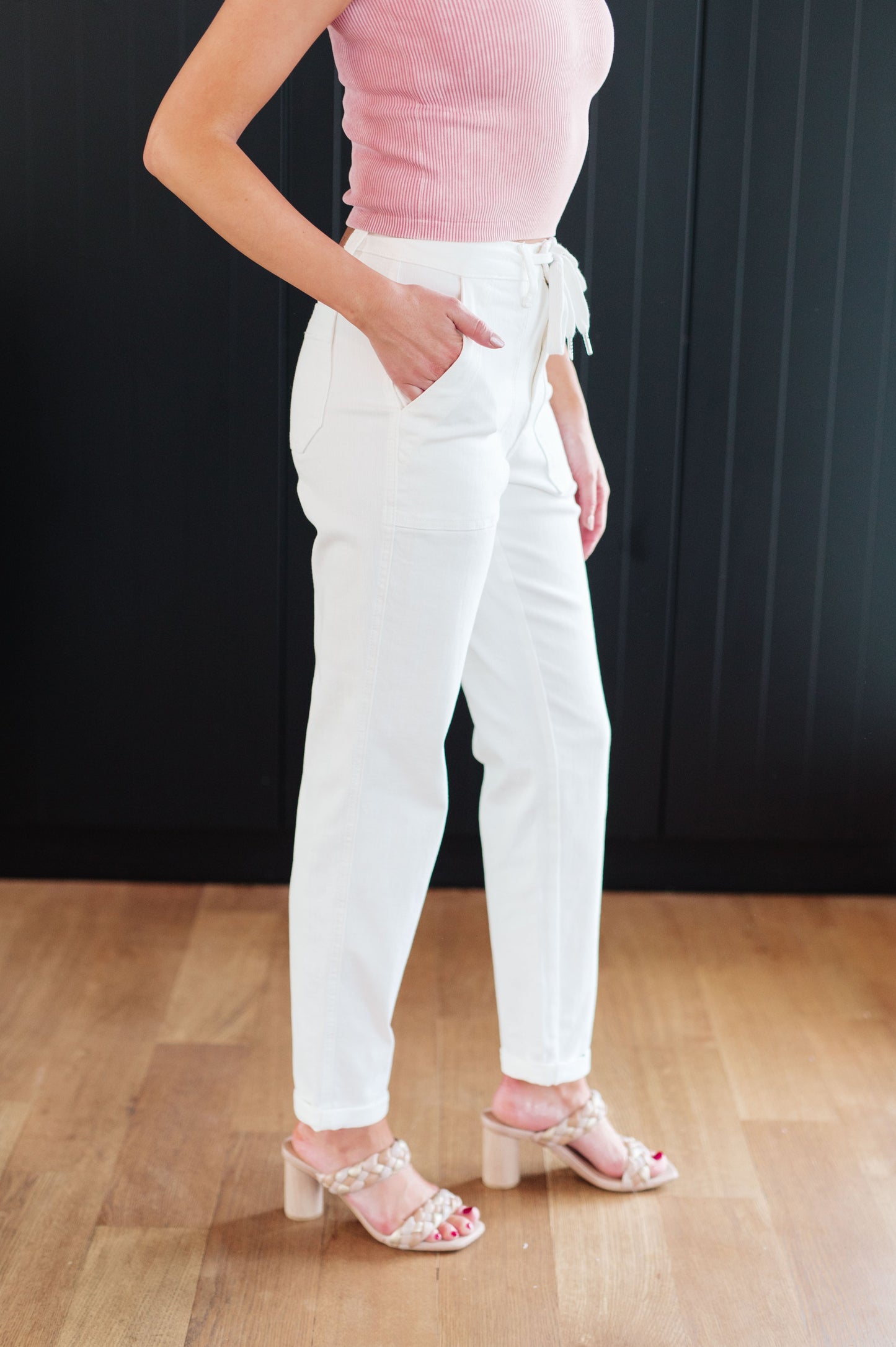 The Lynn- High Rise Contrast Thread Judy Blue Joggers