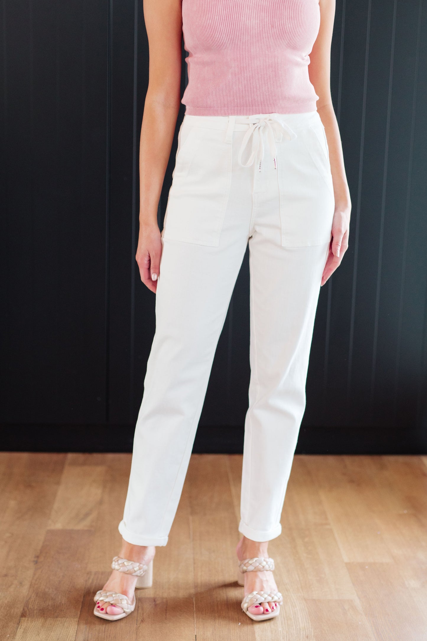 The Lynn- High Rise Contrast Thread Judy Blue Joggers