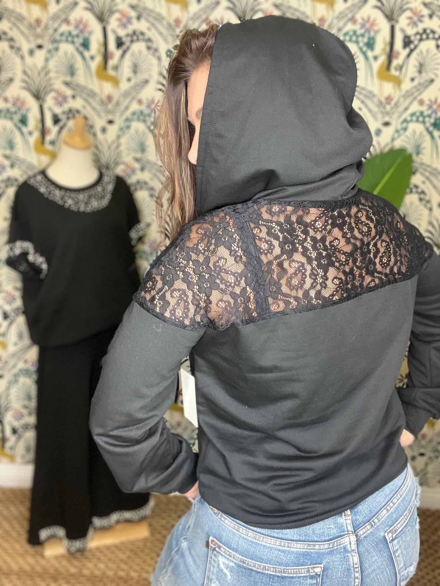 Perfect Lace Trim Hoodie