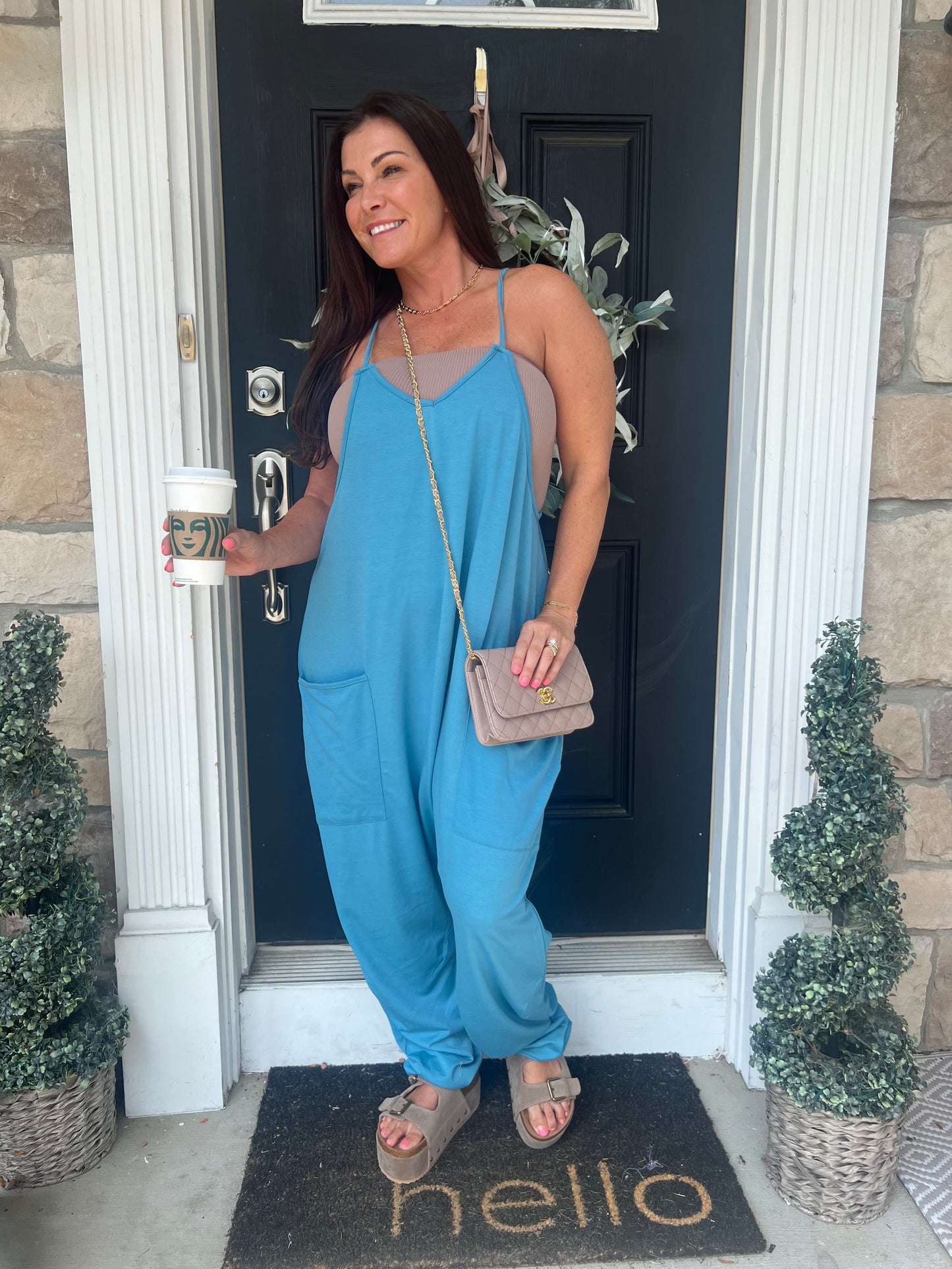 Cool Nights V-Neck Jumpsuit with Pockets- 6 Colors (Black, Army Green, Gray, Blue, Khaki, Navy)