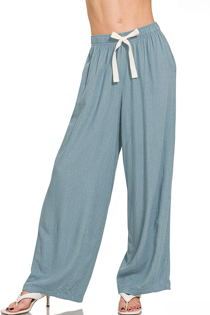 Minimal Must Wide Leg Pants- Rich Bitch Blue