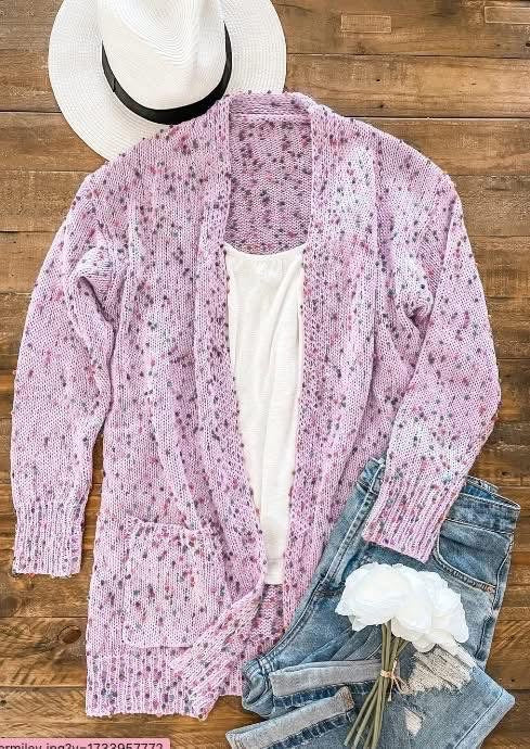 Coziest Fall Cardigan- Winter Lilac BB442