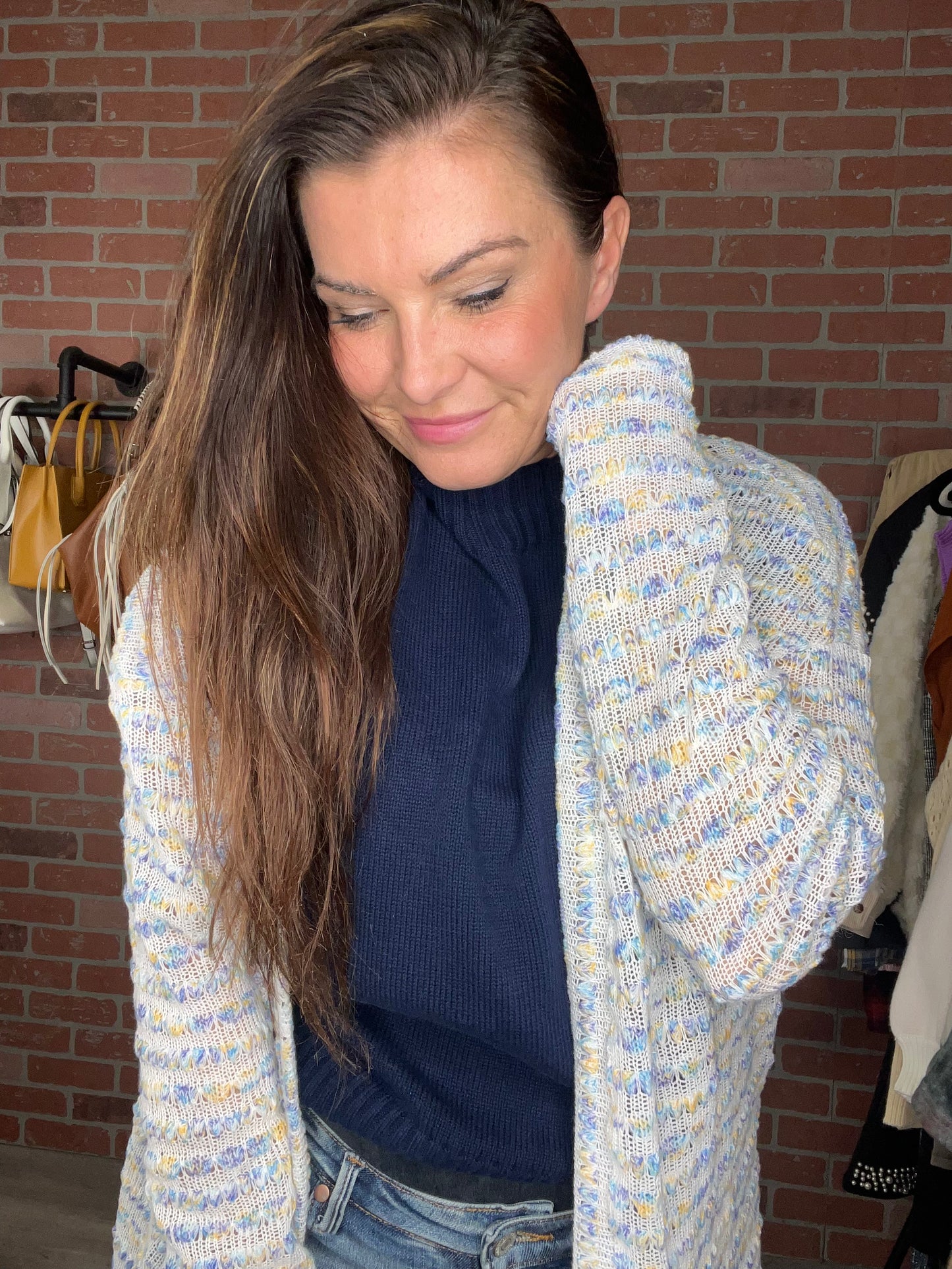 Open Front Longline Cardigan- 4 Colors (Multicolor, Blush, Black, White)