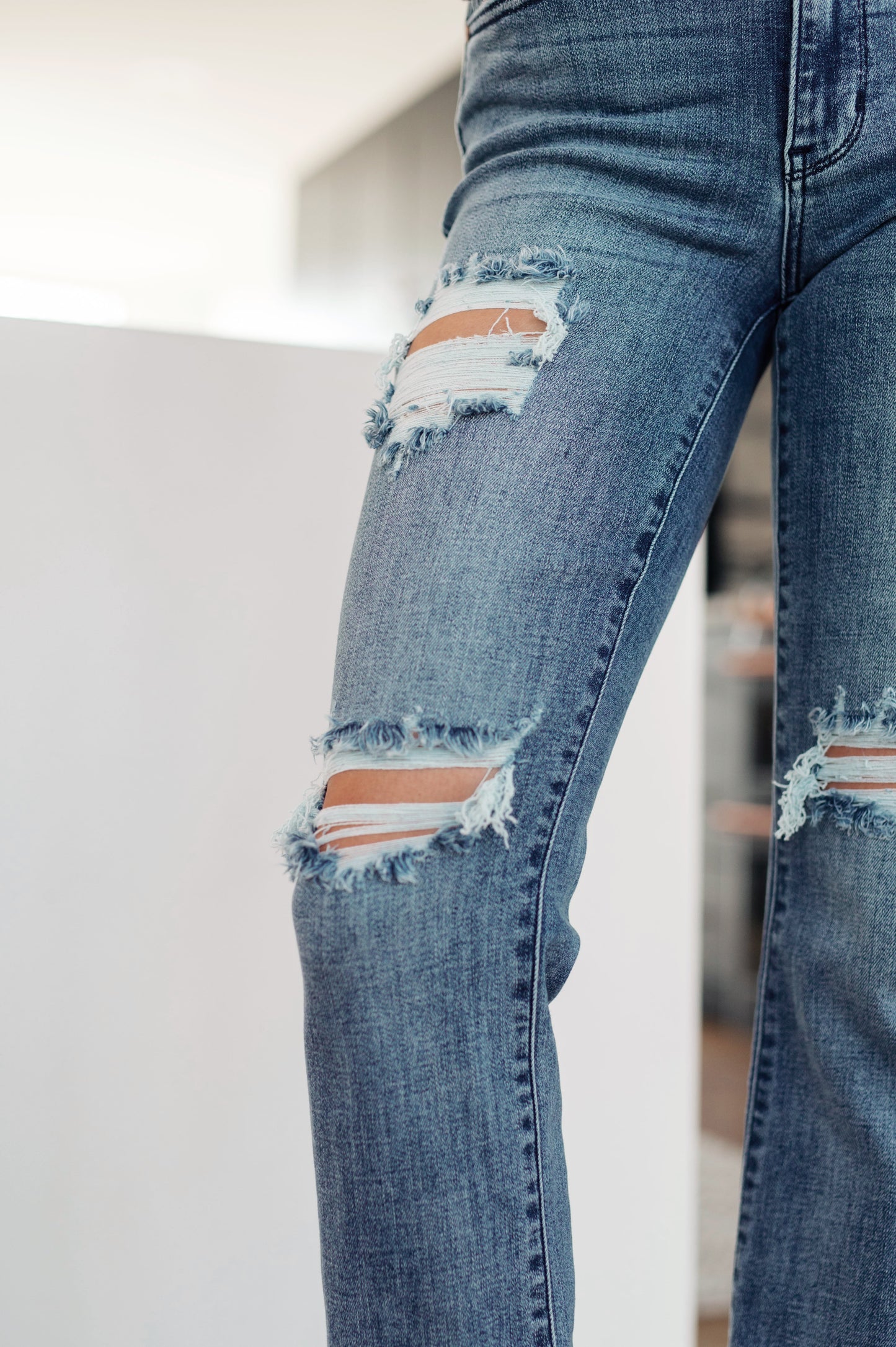 The Dawn- Destroyed Straight Leg Judy Blue Jeans