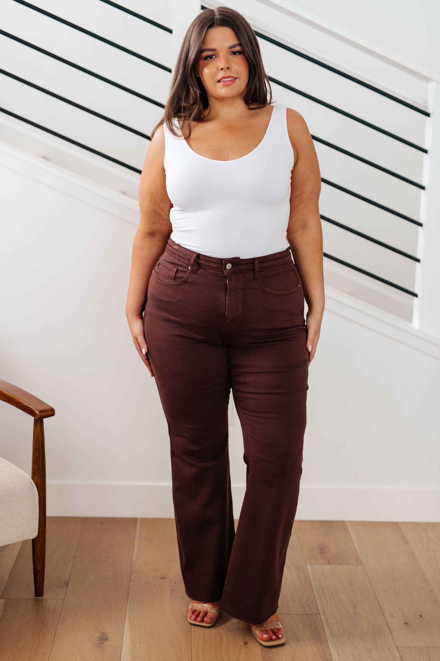The Melanie- Tummy Control Espresso Exaggerated Bootcut Judy Blue Jeans