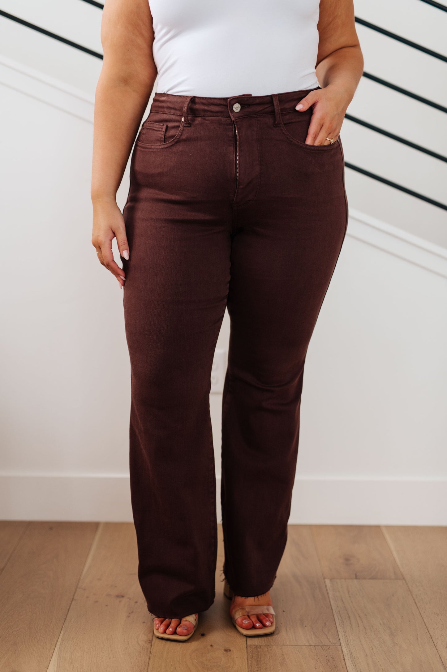 The Melanie- Tummy Control Espresso Exaggerated Bootcut Judy Blue Jeans