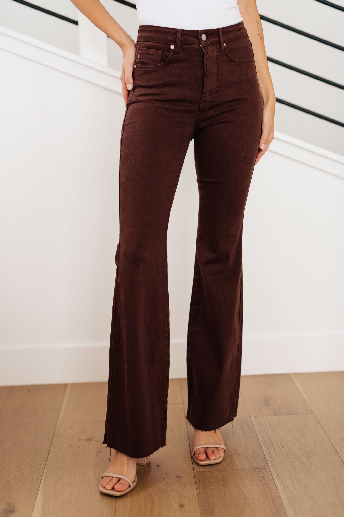 The Melanie- Tummy Control Espresso Exaggerated Bootcut Judy Blue Jeans