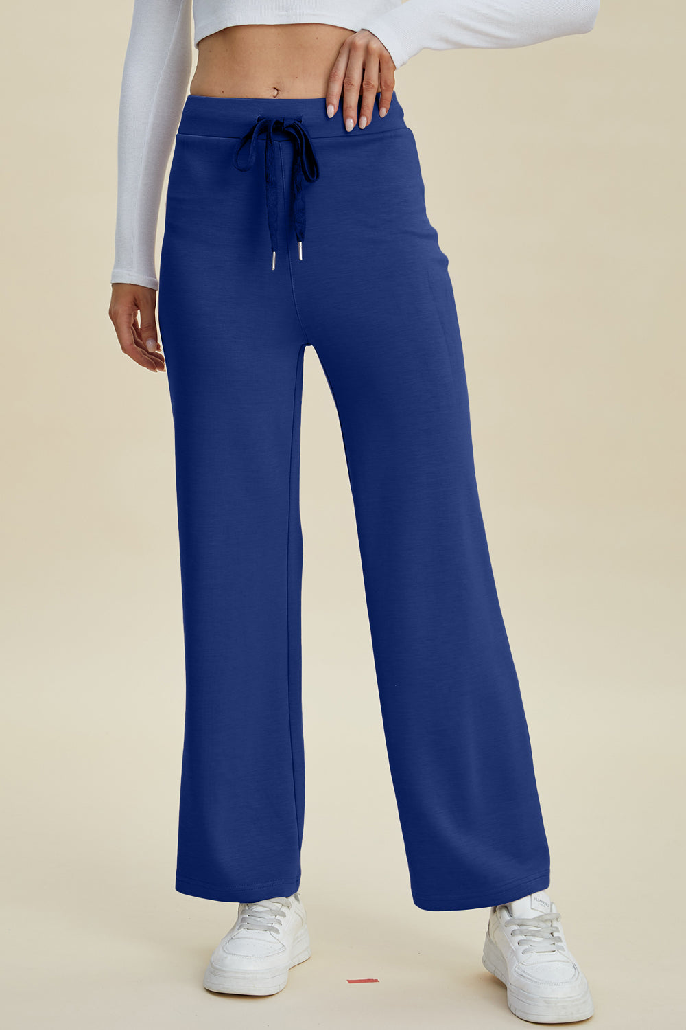 Air Scuba Drawstring Wide Leg Pants- 4 Colors (Mauve, Blue, Moonlit, Black)