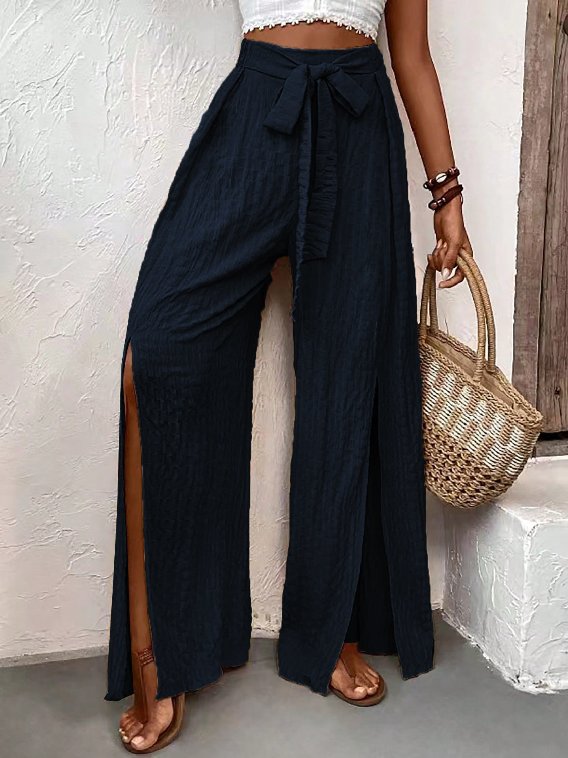 Elevate Me Wide Leg Pants- 2 Colors (Black, French Blue)