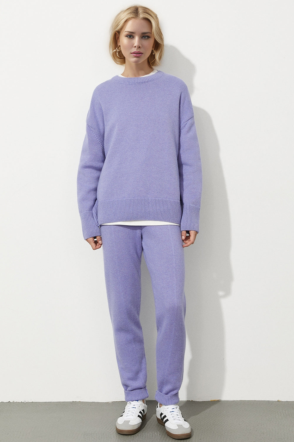 Dropped Shoulder Long Sleeve Sweater- 6 Colors (Lavender, Burgundy, Dust Storm, Light Grey, Green, Camel)