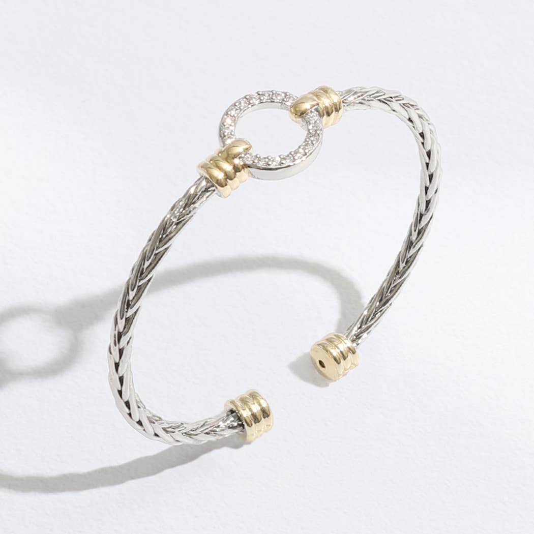 Braided Bangle Cuff Bracelet