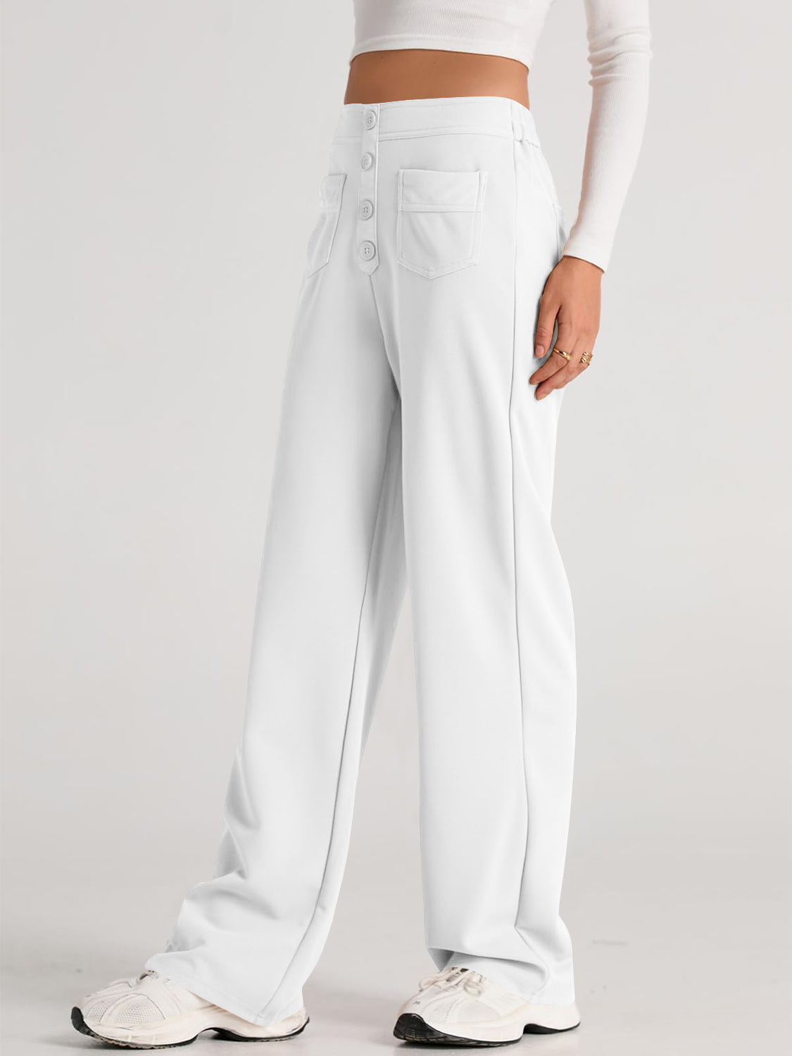 Errand Mom Wide Leg Pants- 8 Colors ( Black, Grey, White, Camel, Khaki, Caramel, Army Green, Gum Leaf)