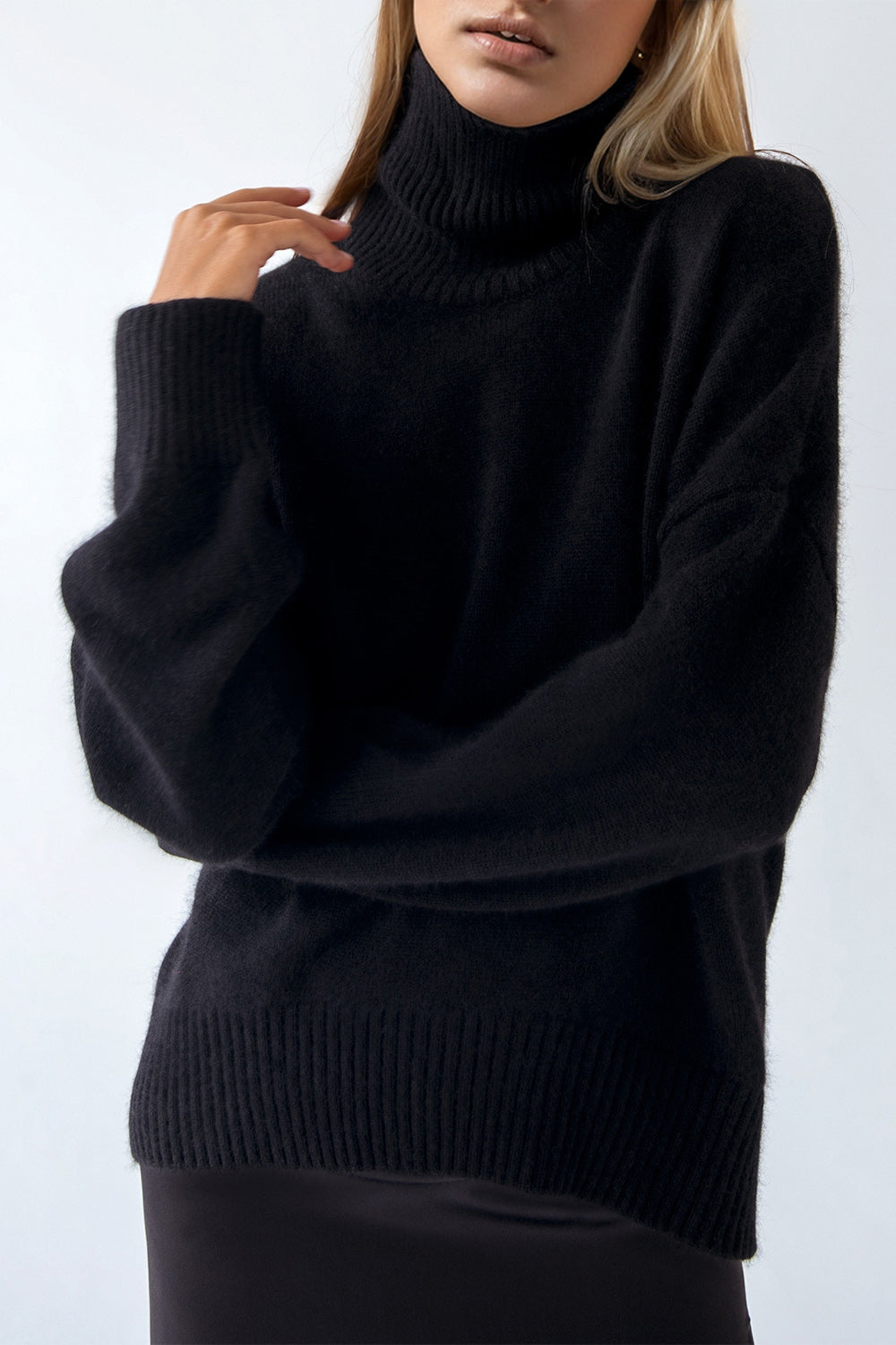 Turtleneck Dropped Shoulder Sweater- 12 Colors
