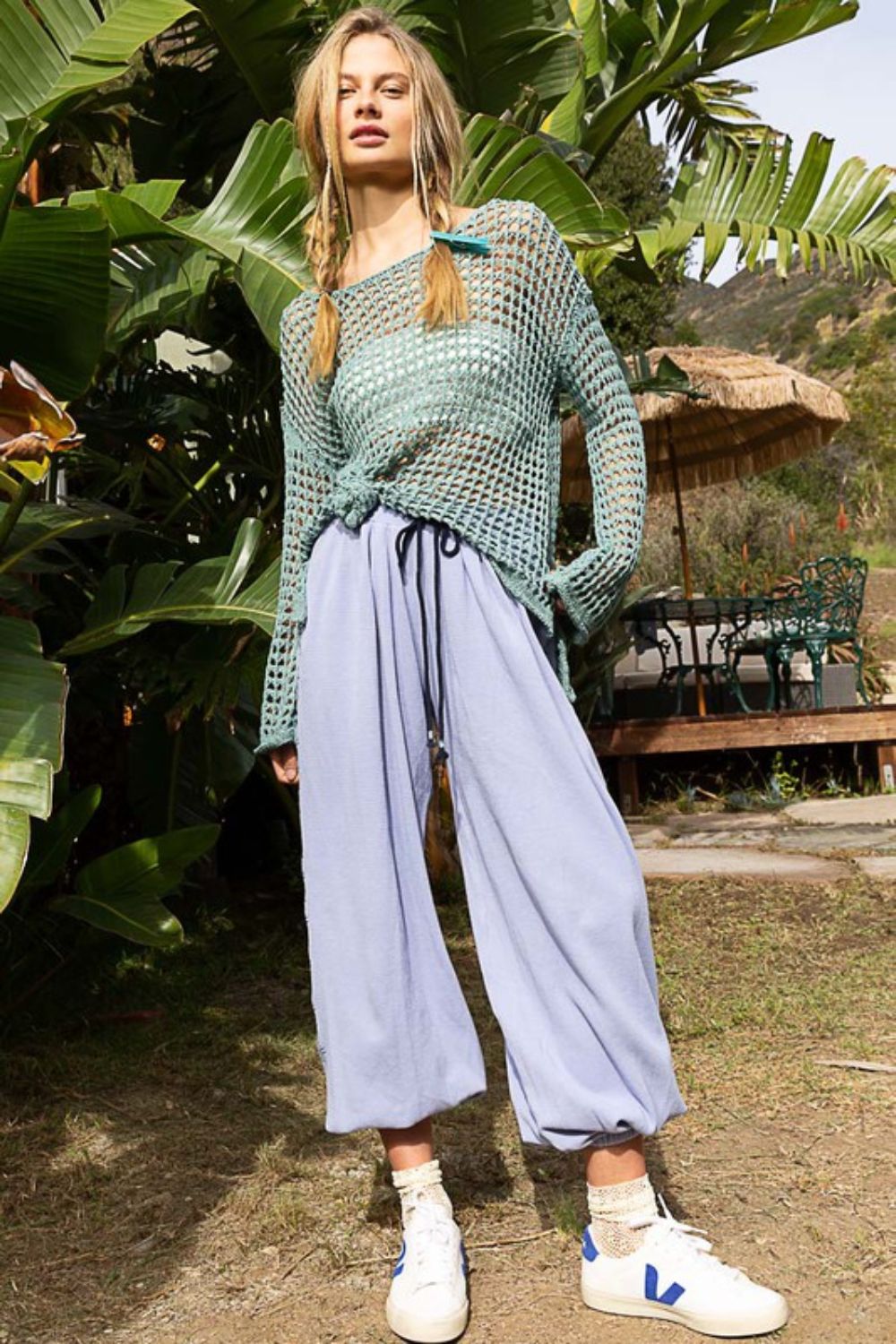 POL Perfectly Knit Top- Dusty Teal