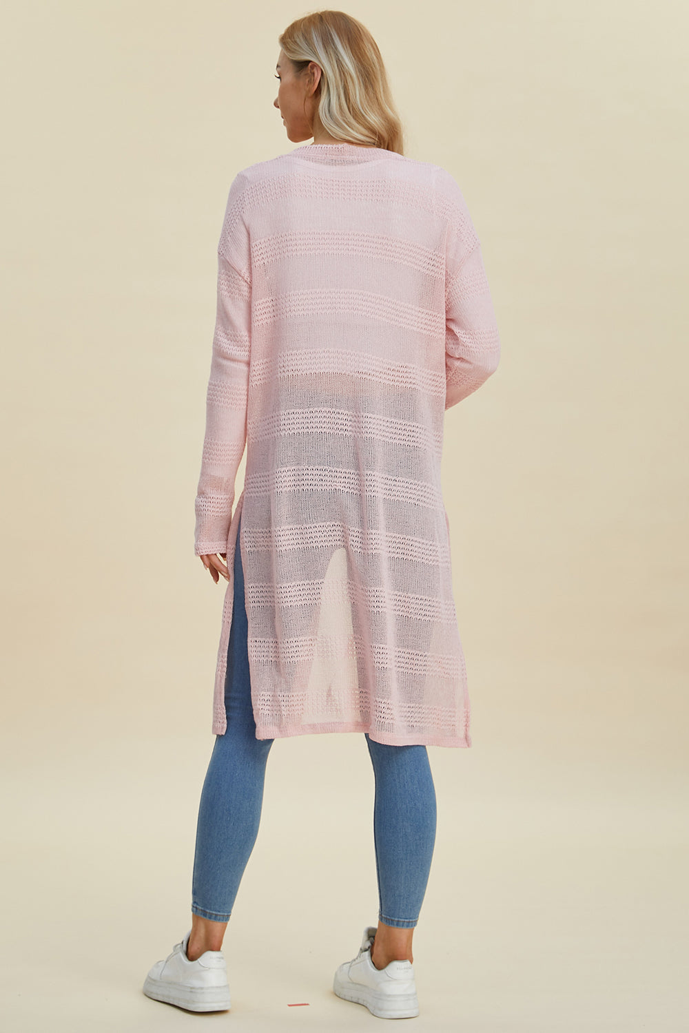 Open Front Longline Cardigan- 4 Colors (Multicolor, Blush, Black, White)