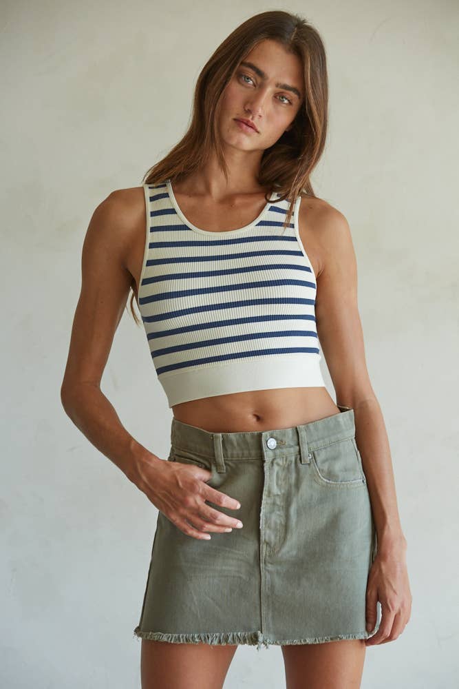 Yacht Club Tank- Nautical Navy/Cream S1107