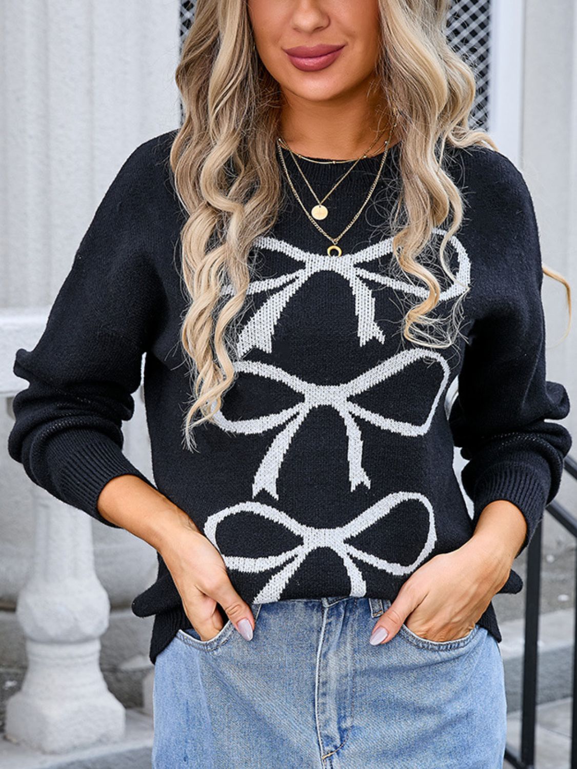 In my Girly Era Bow Sweater- 3 Colors