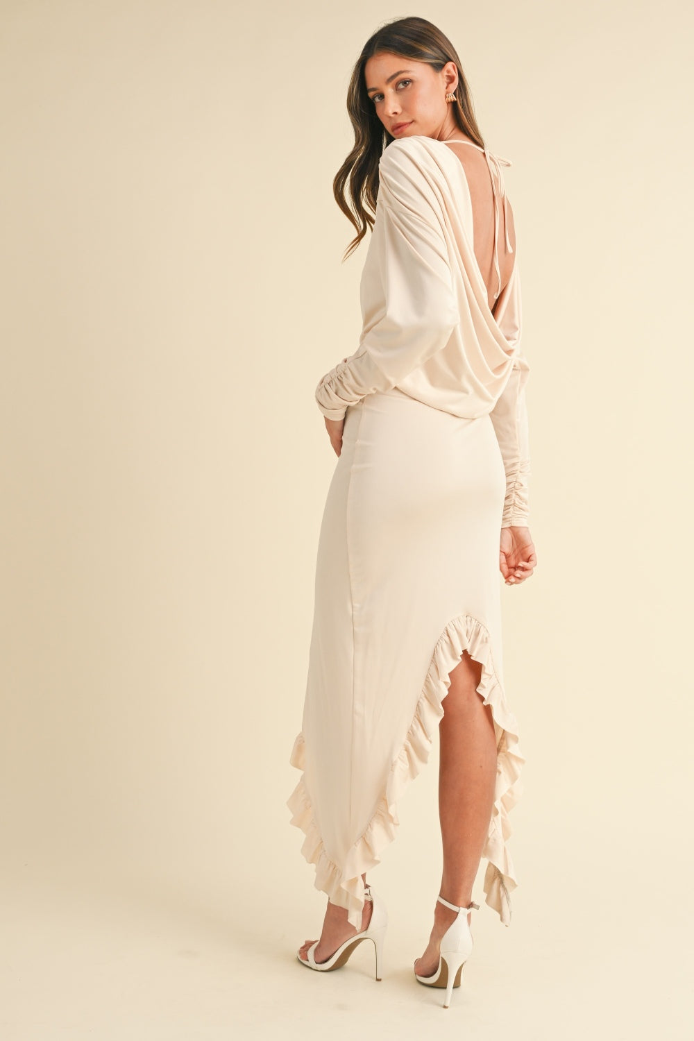 These Are The Days Backless Dress- Cream