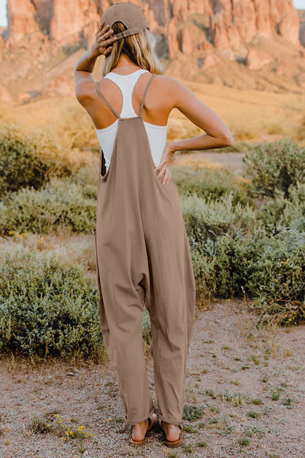 Cool Nights V-Neck Jumpsuit with Pockets- 6 Colors (Black, Army Green, Gray, Blue, Khaki, Navy)