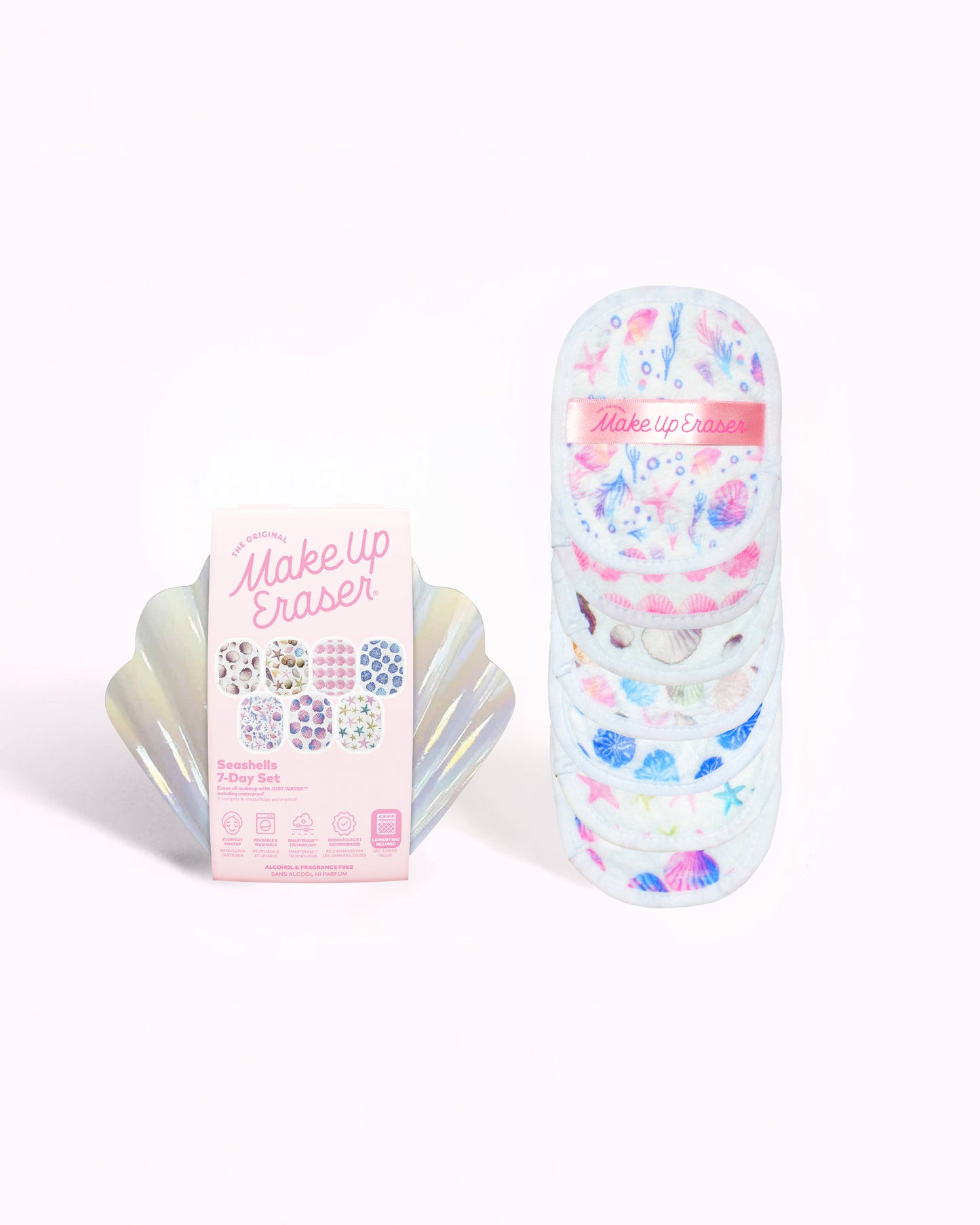 7pc Makeup Cloth Gift Set & Seashell Case