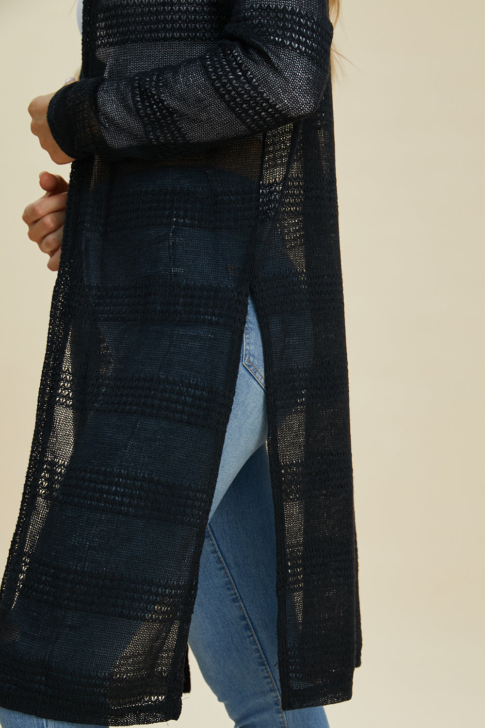 Open Front Longline Cardigan- 4 Colors (Multicolor, Blush, Black, White)