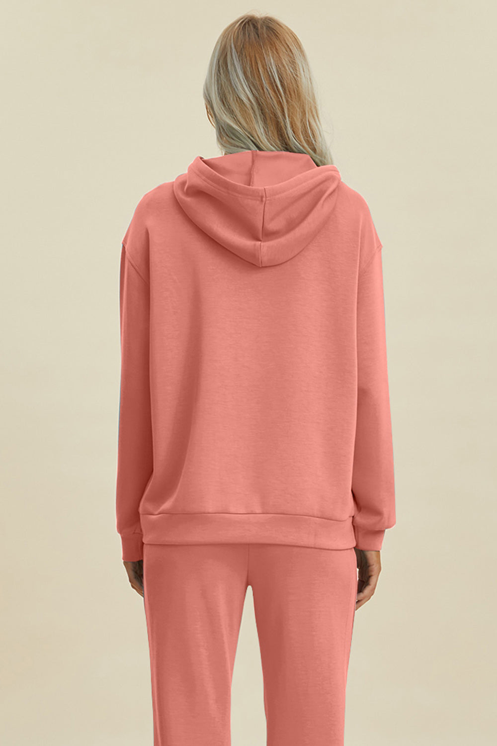 Air Scuba Drawstring Long Sleeve Hoodie with Kangaroo Pocket- 2 Colors (Black, Coral)