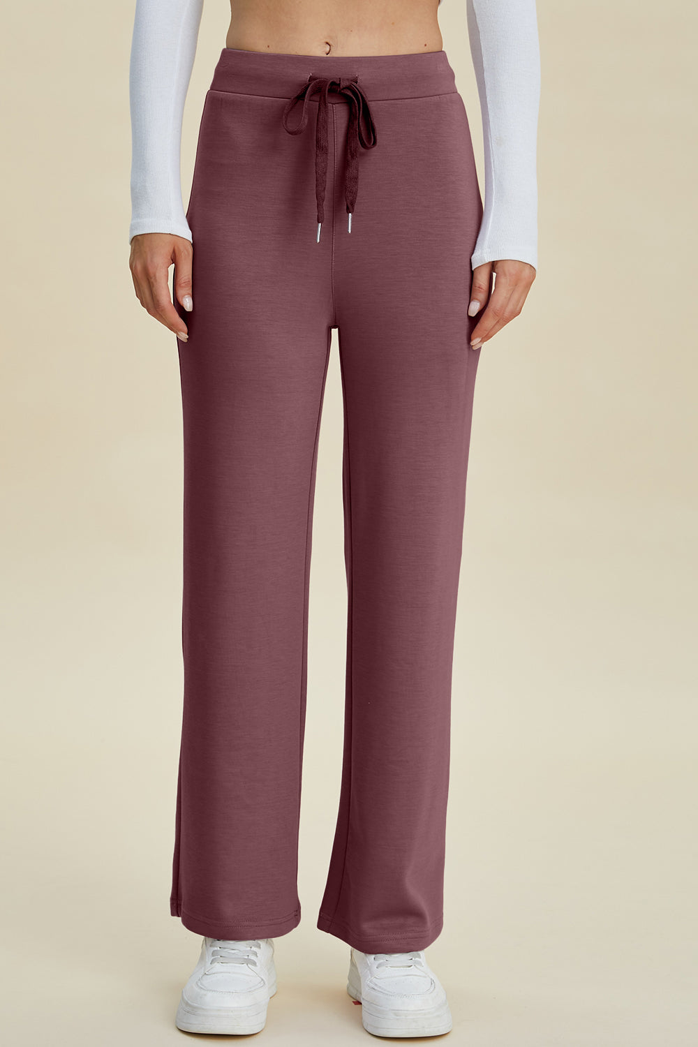 Air Scuba Drawstring Wide Leg Pants- 4 Colors (Mauve, Blue, Moonlit, Black)