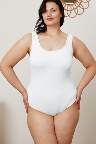 5 Colors- Square Neck Bodysuit (White, Black, Camel, Beige, Black Forest)