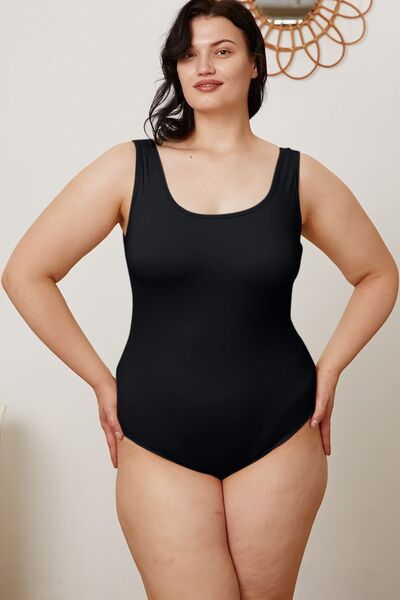5 Colors- Square Neck Bodysuit (White, Black, Camel, Beige, Black Forest)