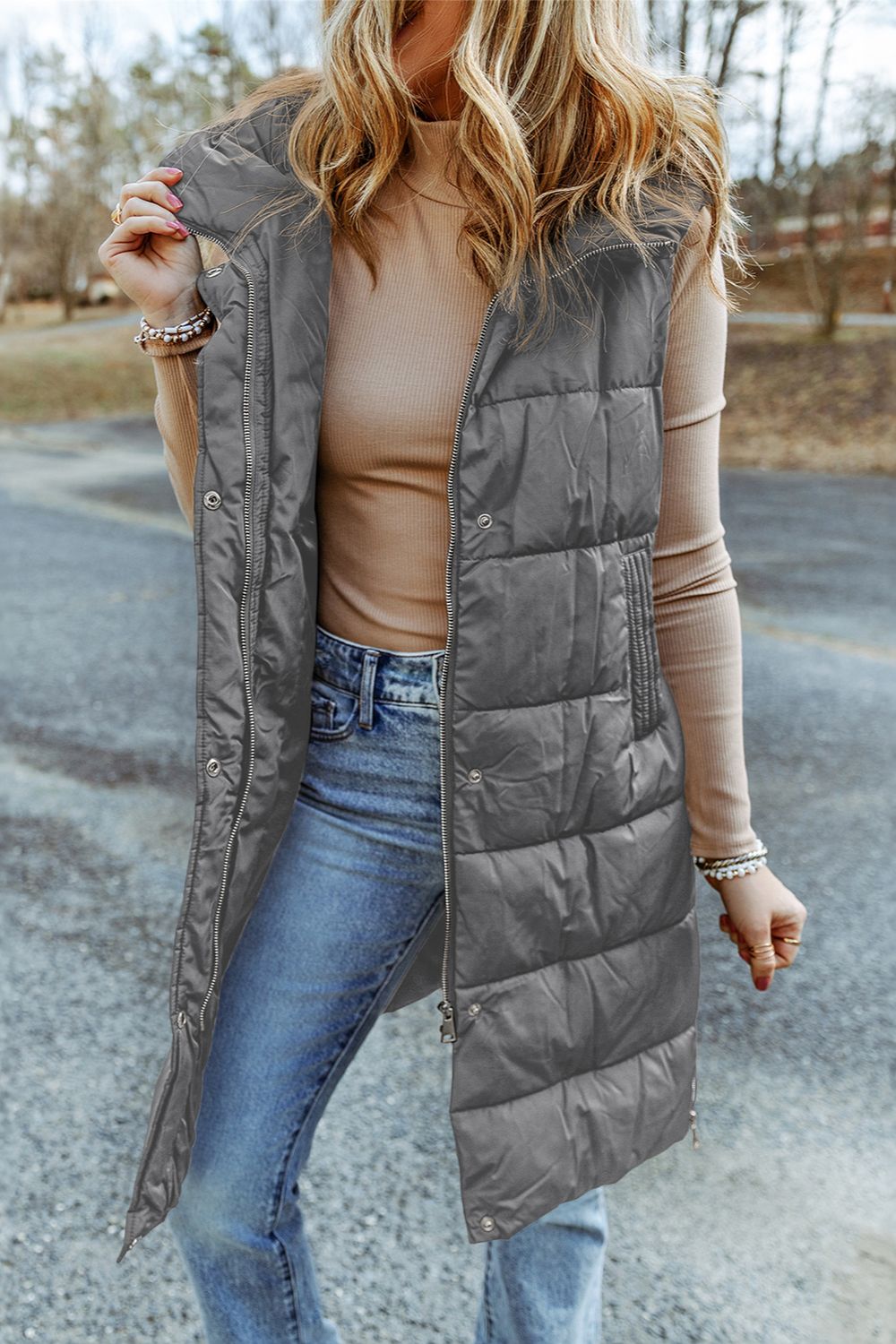 Cold Days Forever Hooded Puffer Vest- 5 Colors (Black, Green, Charcoal, Chestnut, Plum)