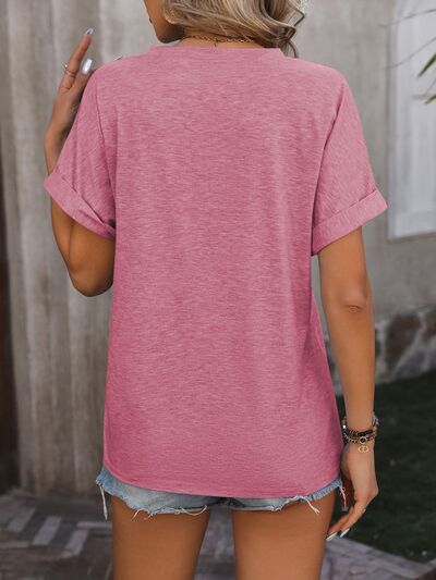 Beautifully Buttoned Top- 5 Colors (Blue, Black, Green, Pink, Plum)