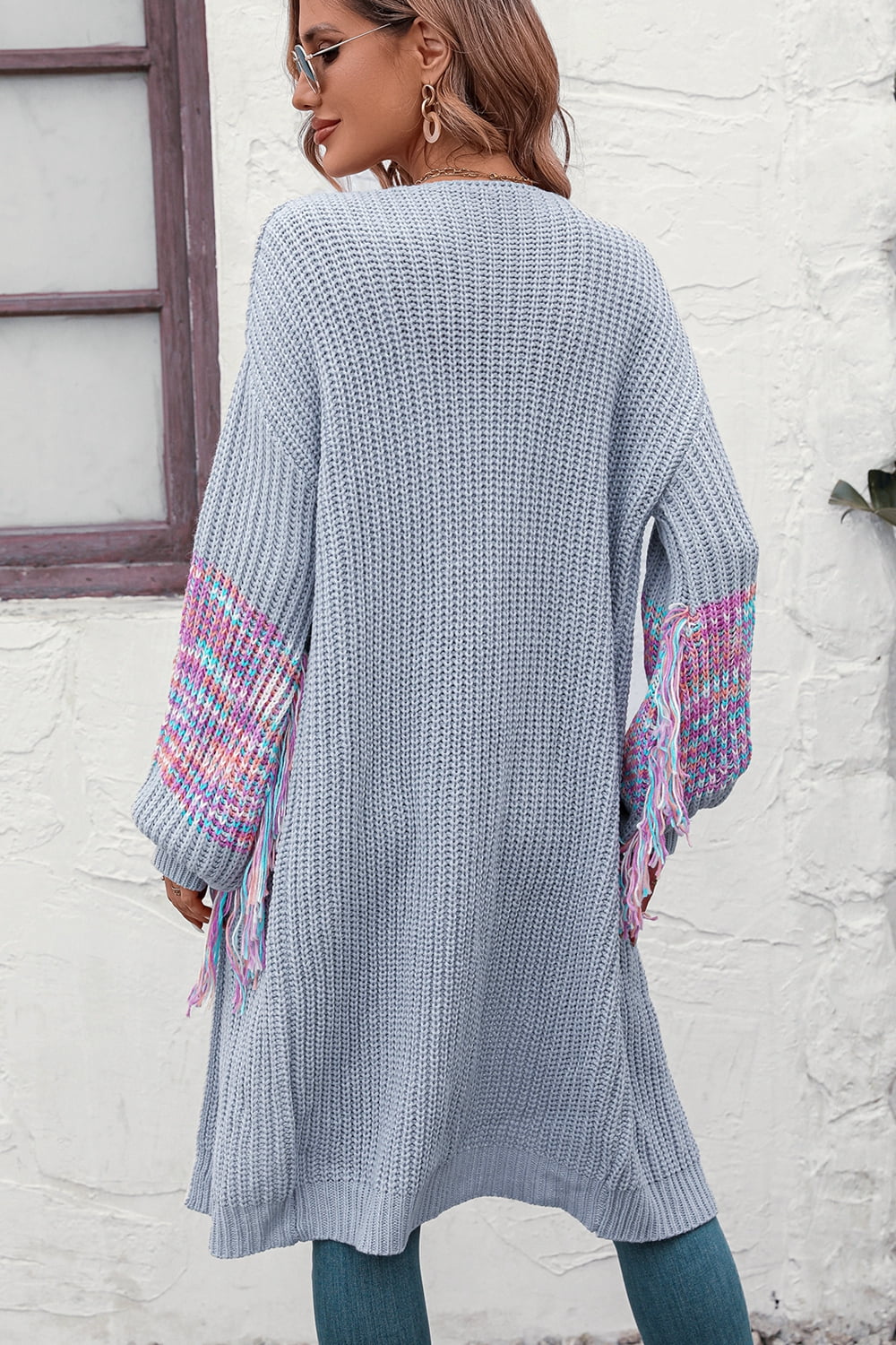 Happy Valley Fringe Cardigan- 3 Colors (Cloudy Blue, Dust Storm, Black)