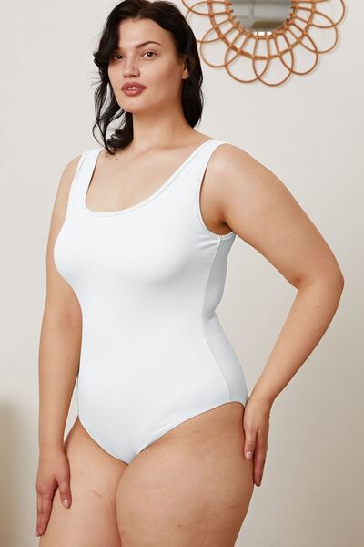 5 Colors- Square Neck Bodysuit (White, Black, Camel, Beige, Black Forest)