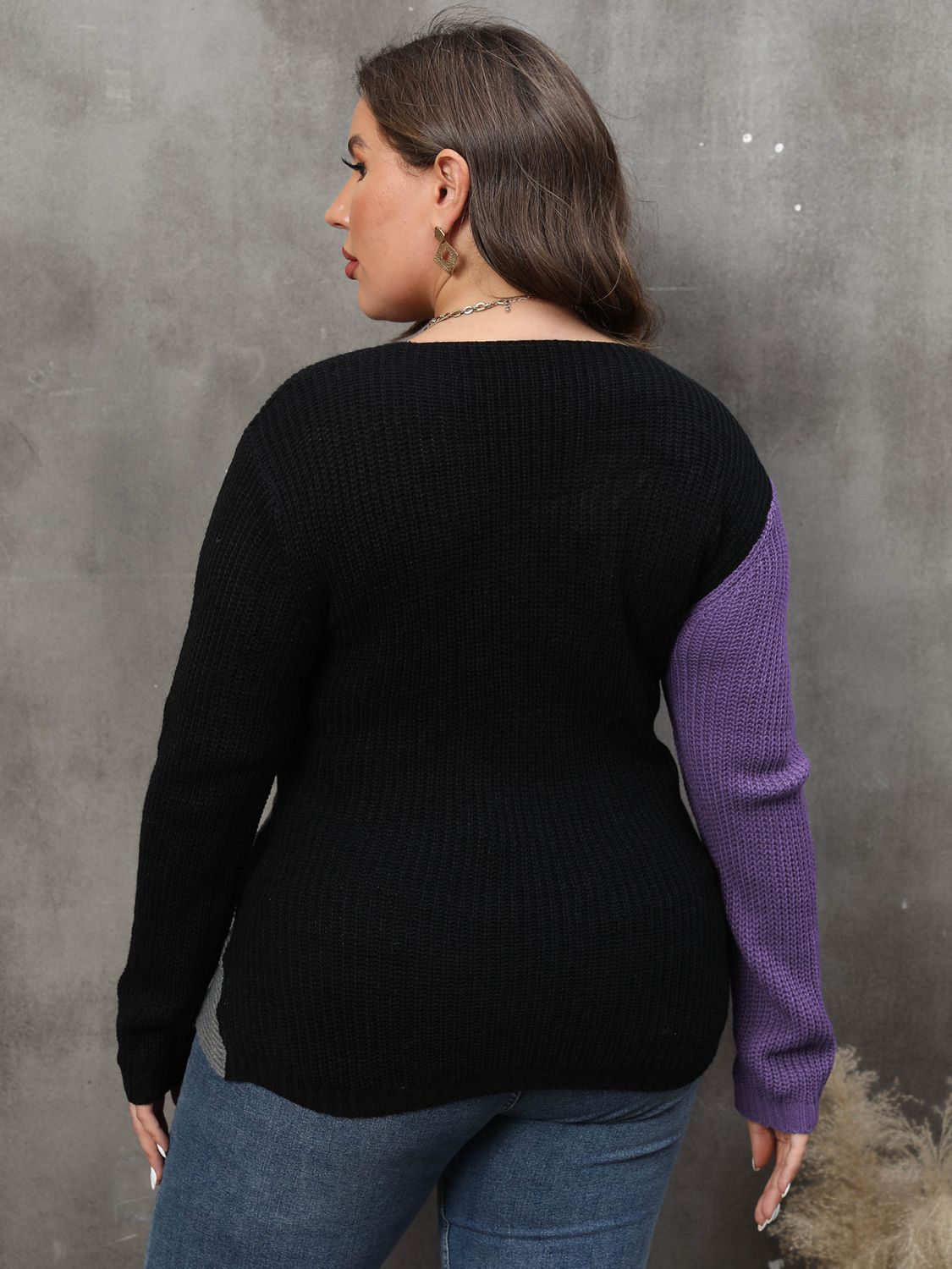Two-Toned for the Weather Sweater- 3 Colors (Violet, Camel, Charcoal)