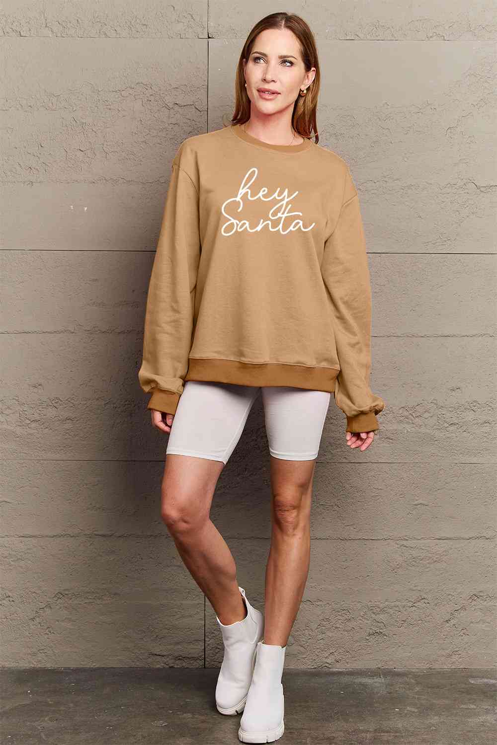 Hey Santa Sweatshirt- 3 Colors (Red, Black, Taupe)