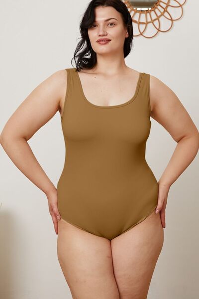 5 Colors- Square Neck Bodysuit (White, Black, Camel, Beige, Black Forest)