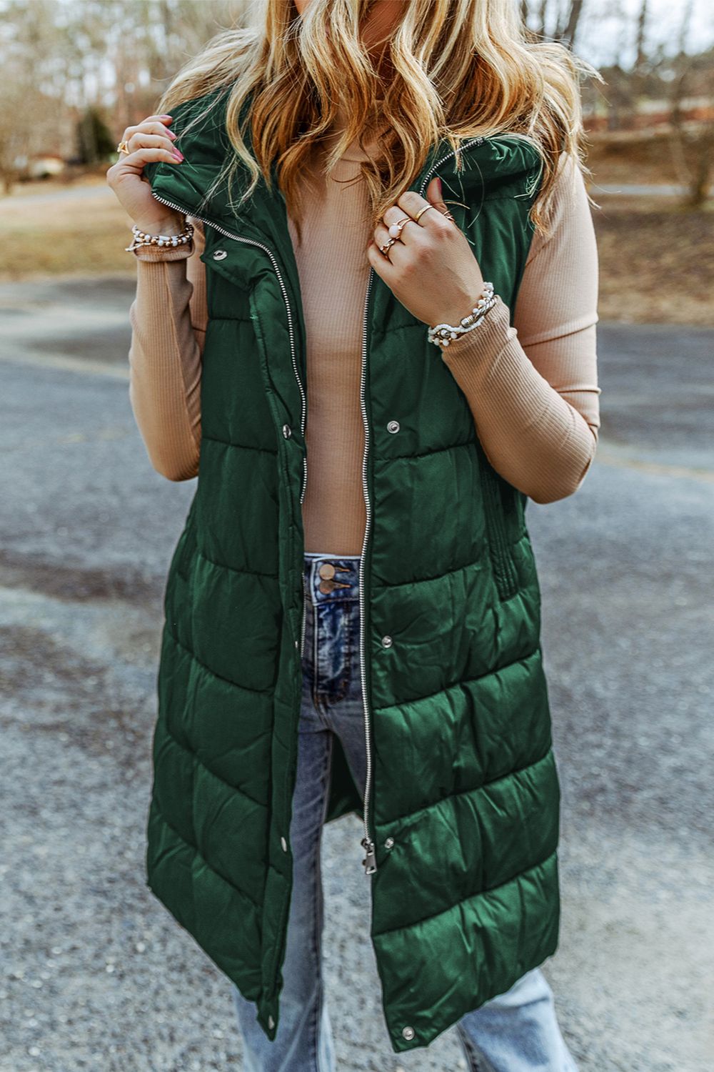 Cold Days Forever Hooded Puffer Vest- 5 Colors (Black, Green, Charcoal, Chestnut, Plum)