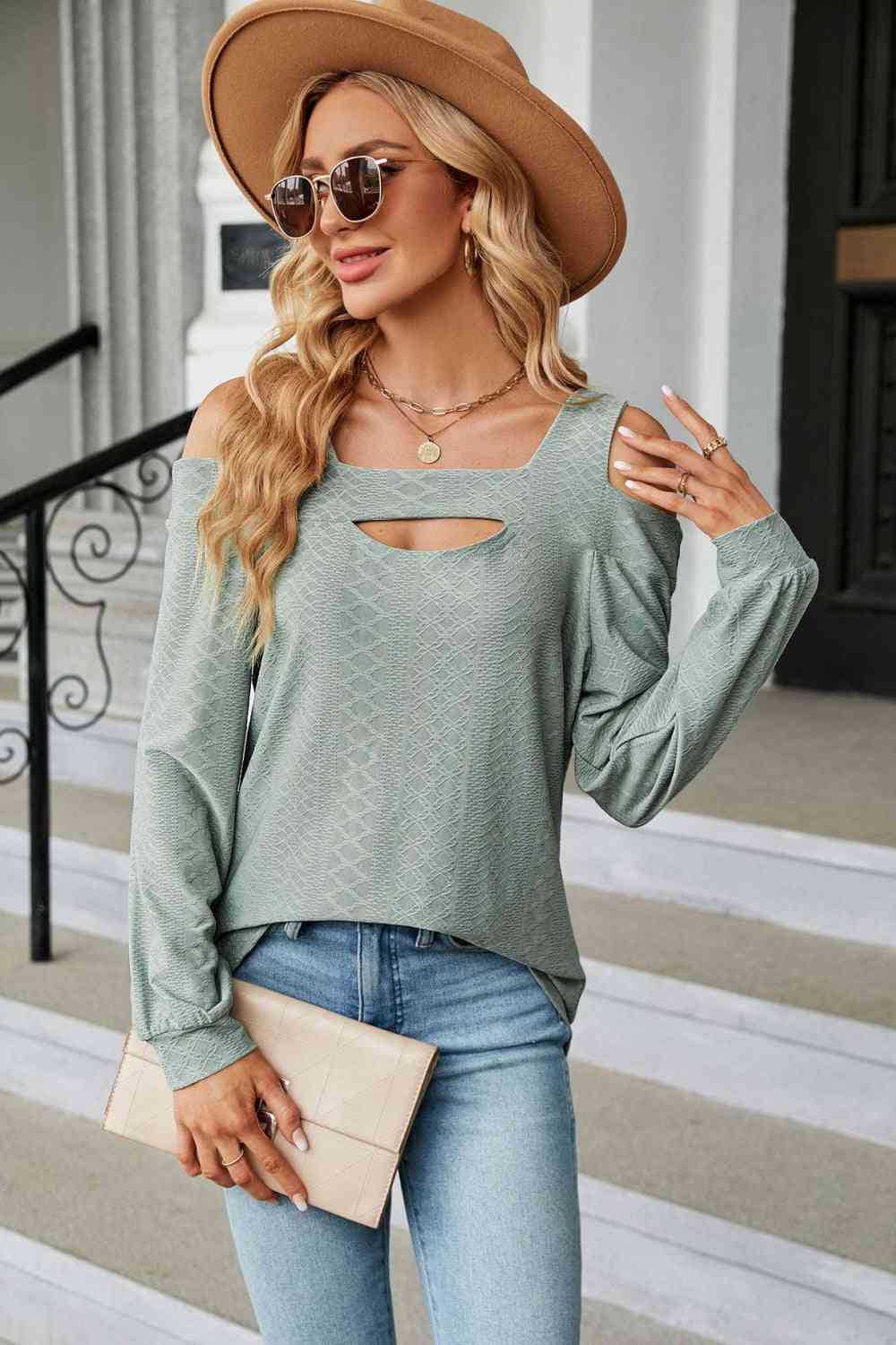 A Texture in Time Blouse- 8 Colors (Pink, Navy, Black, Chestnut, Sage, Wine, Cream, Blush)