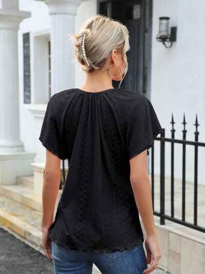 Luscious Keyhole Blouse- 3 Colors (Pink, White, Black)
