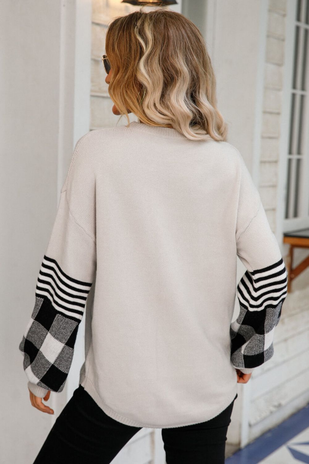 Plaid for the Season Sweater- 3 Colors (Black, Gray, Beige)