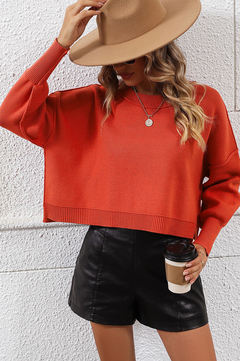 Catalina Pullover Sweater- 6 Colors (Lime, Black, White, Blue, Red Orange, Beige)