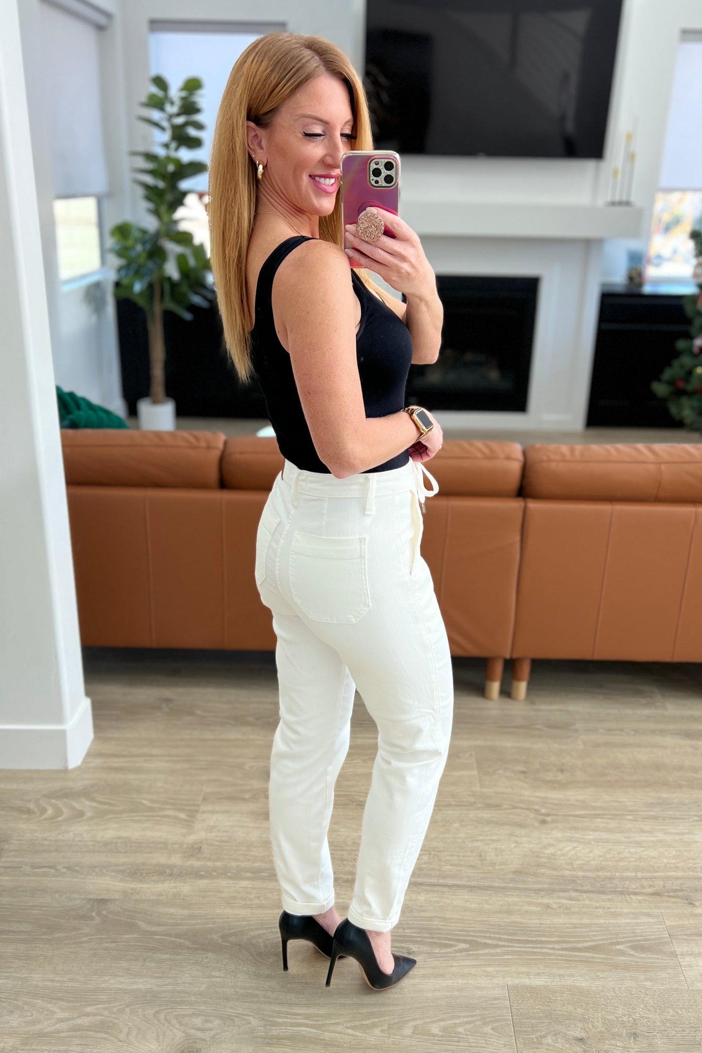 The Lynn- High Rise Contrast Thread Judy Blue Joggers