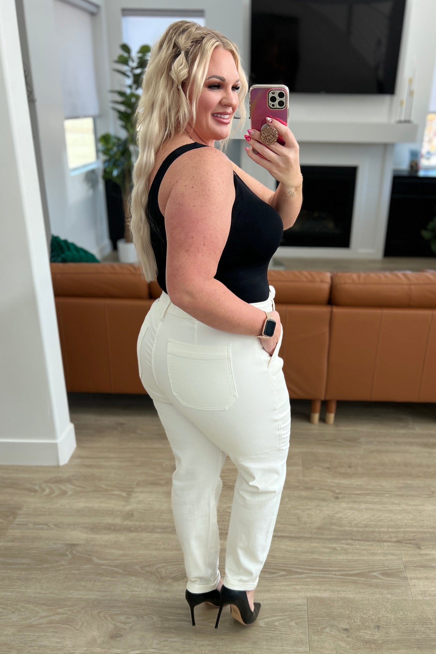 The Lynn- High Rise Contrast Thread Judy Blue Joggers