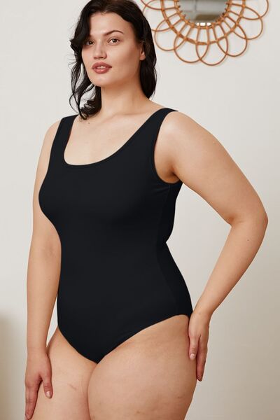 5 Colors- Square Neck Bodysuit (White, Black, Camel, Beige, Black Forest)