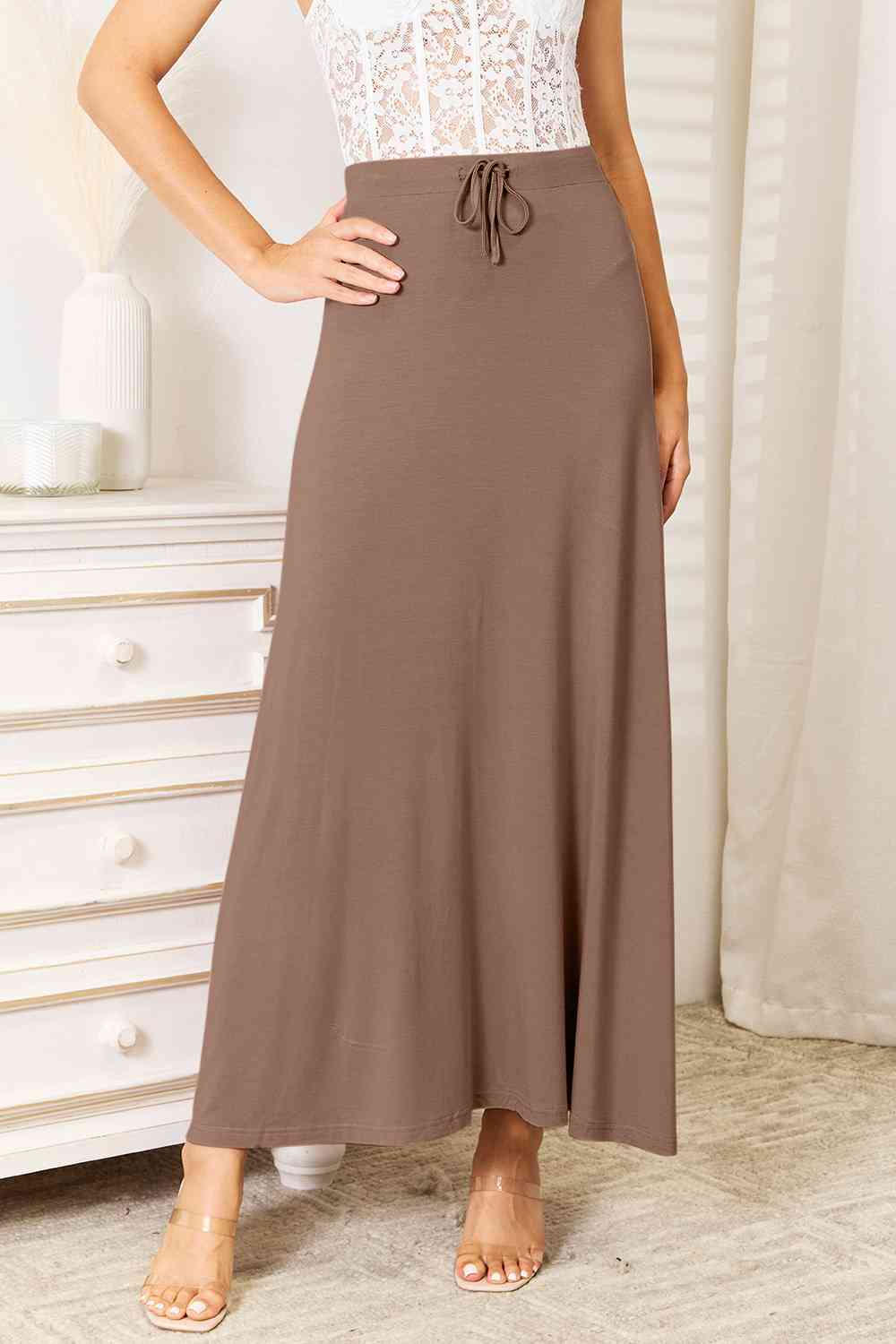 Soft and Sweet Maxi Skirt- 3 Colors (Taupe, Green, Black)