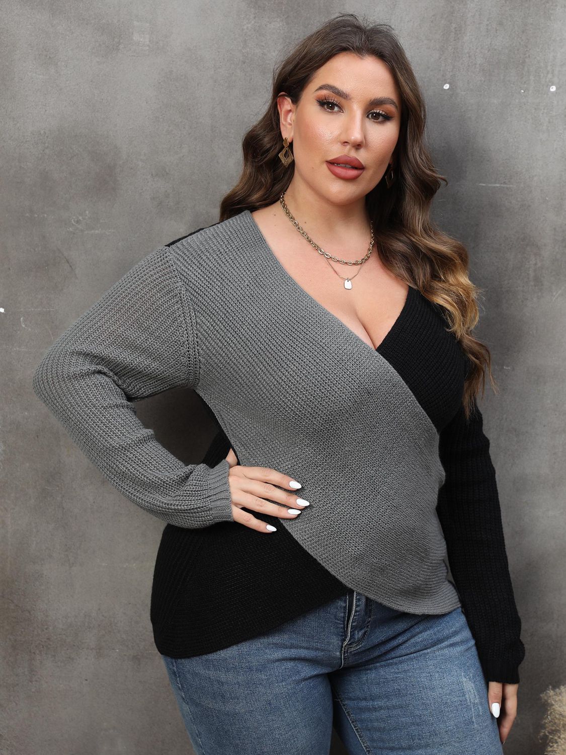 Two-Toned for the Weather Sweater- 3 Colors (Violet, Camel, Charcoal)