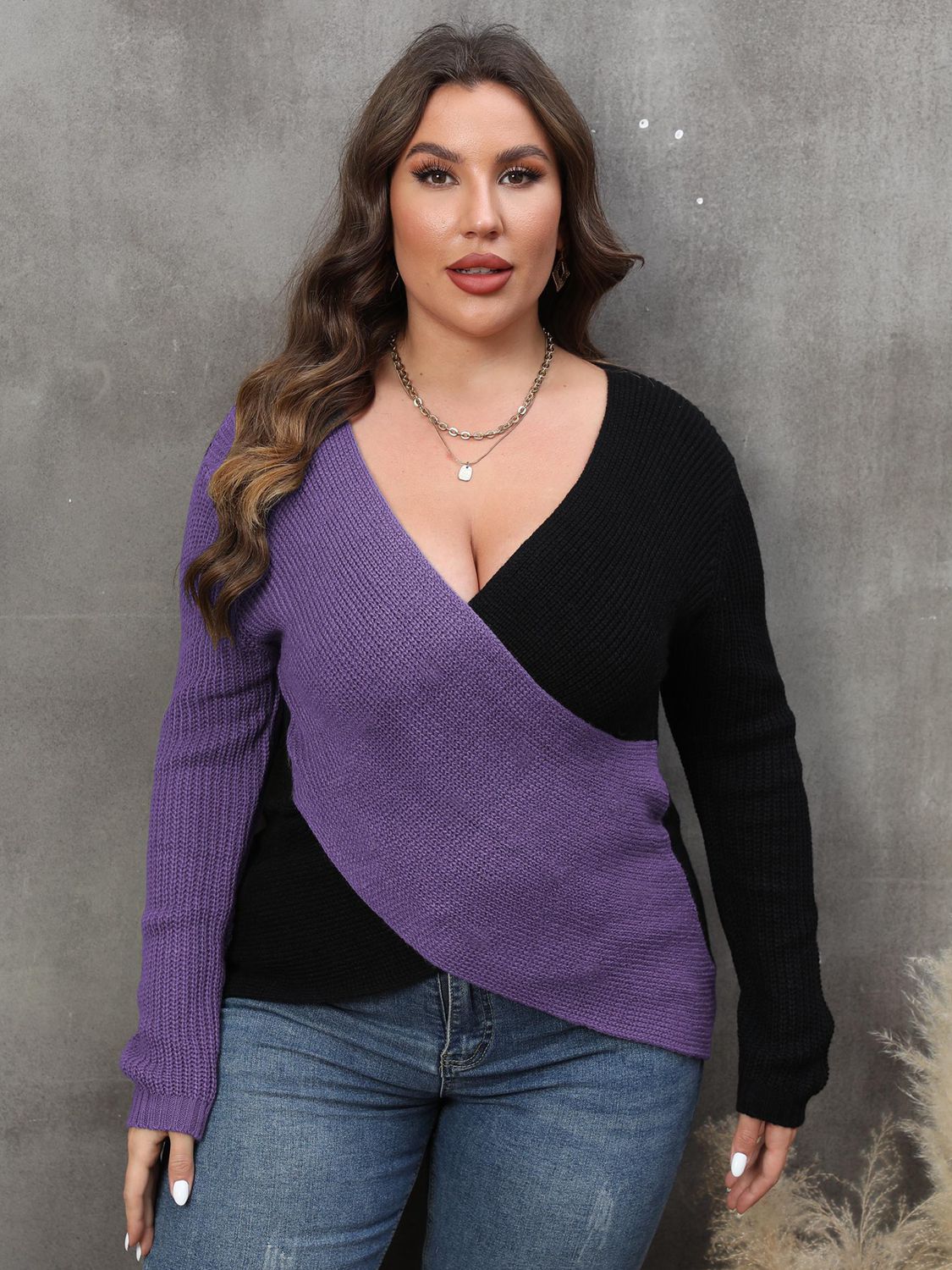 Two-Toned for the Weather Sweater- 3 Colors (Violet, Camel, Charcoal)