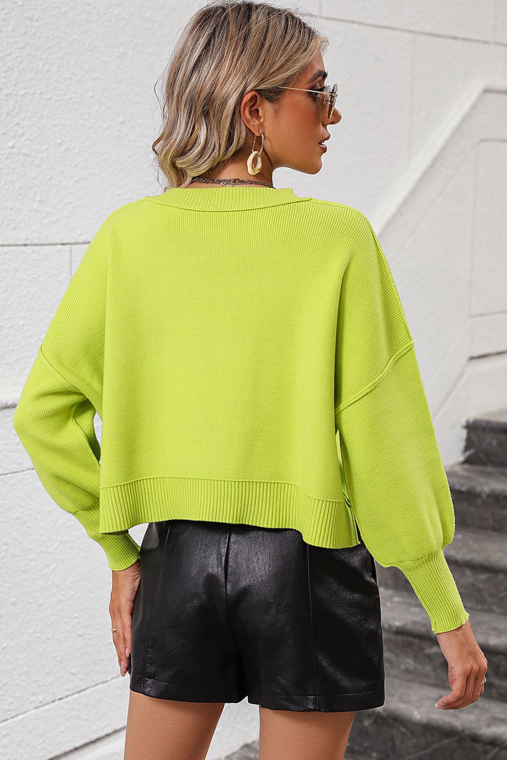 Catalina Pullover Sweater- 6 Colors (Lime, Black, White, Blue, Red Orange, Beige)