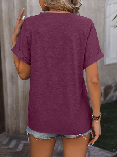 Beautifully Buttoned Top- 5 Colors (Blue, Black, Green, Pink, Plum)